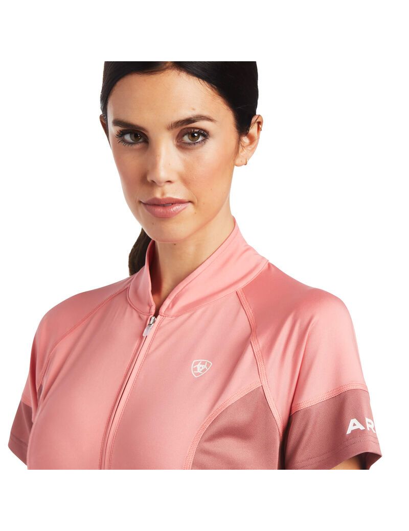 Hauts Ariat Cambria Jersey 1/4 Zip Corail | ANQ-7004567