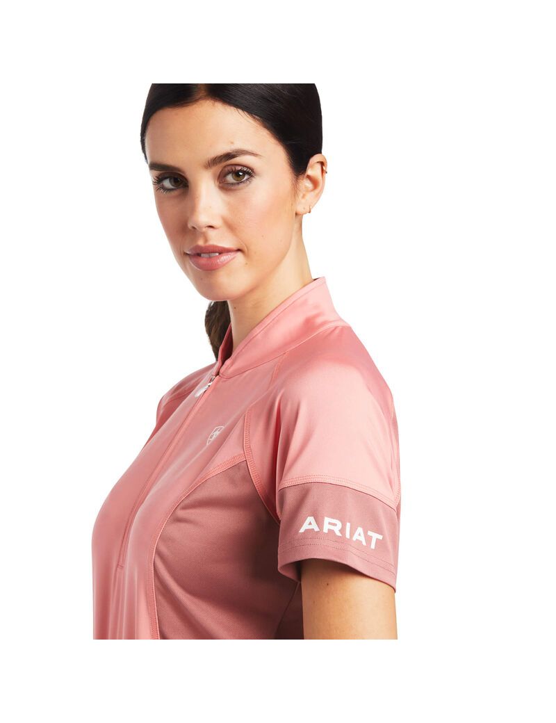 Hauts Ariat Cambria Jersey 1/4 Zip Corail | ANQ-7004567