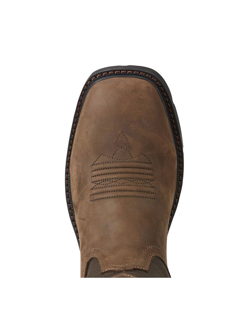 Bottes Imperméables Ariat Groundbreaker Larges Square Embout Travail Marron | OAQ-3006829