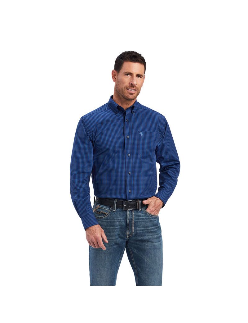 Chemises De Costume Ariat Pro Series Nelson Classiche Fit Bleu | UYW-0218496