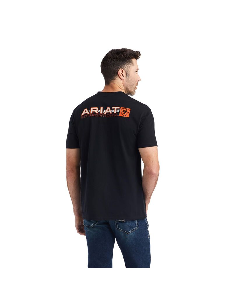 T Shirts Ariat Linear Octane Noir | EVY-3348135