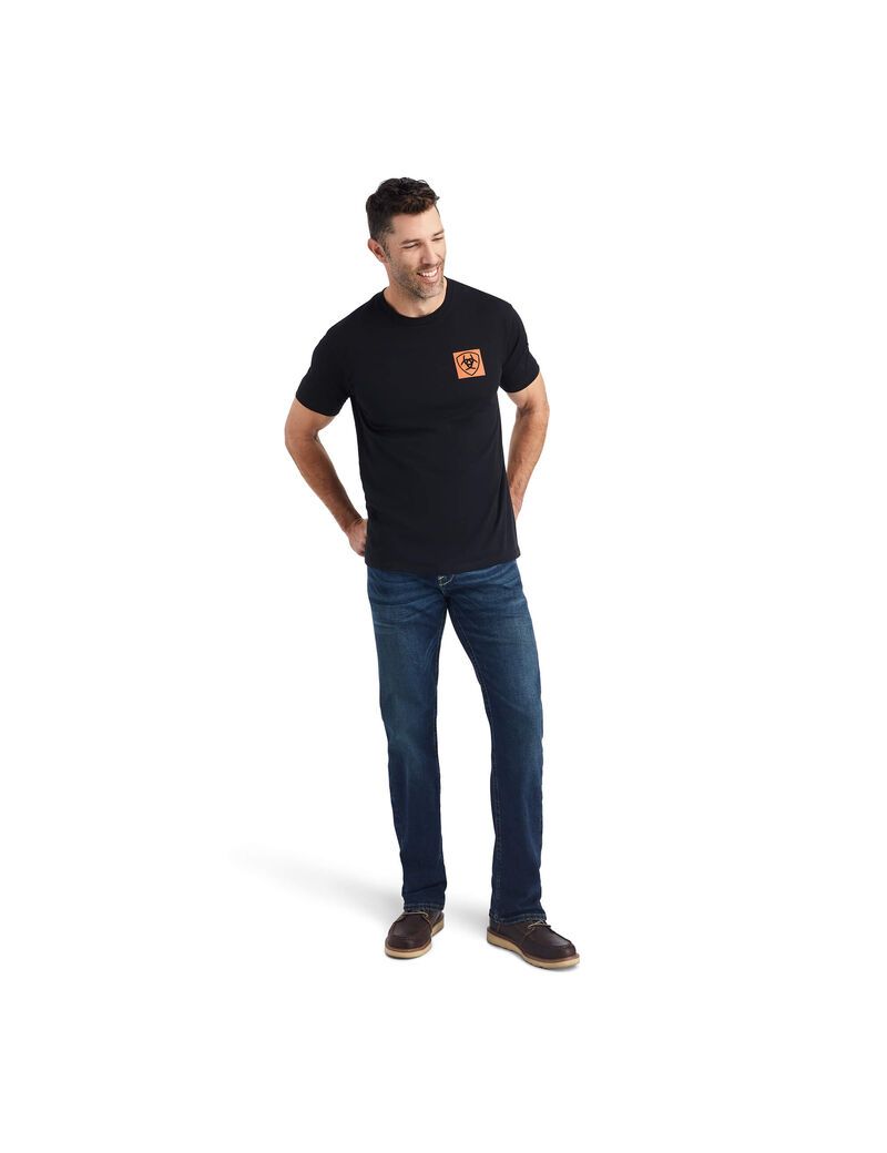 T Shirts Ariat Linear Octane Noir | EVY-3348135