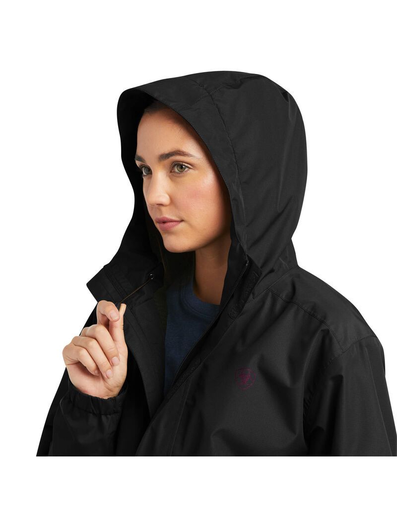 Vêtements De Travail Ariat Rebar Stormshell Logo Imperméables Jackets Noir Violette | GWE-2167928