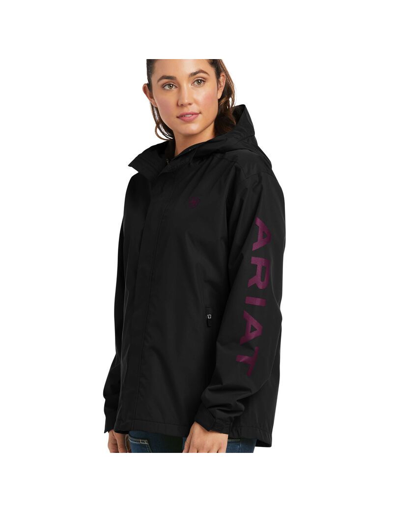 Vêtements De Travail Ariat Rebar Stormshell Logo Imperméables Jackets Noir Violette | GWE-2167928