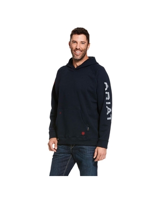 Sweat à Capuche Ariat FR Primo Fleece Logo Bleu Marine | NLJ-6202791