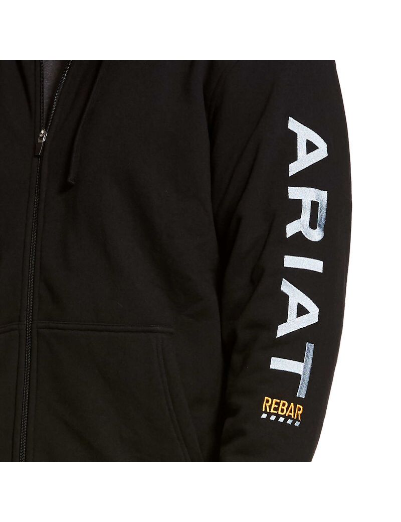 Sweat à Capuche Ariat Rebar All-Weather Full Zip Noir | FUT-8894095