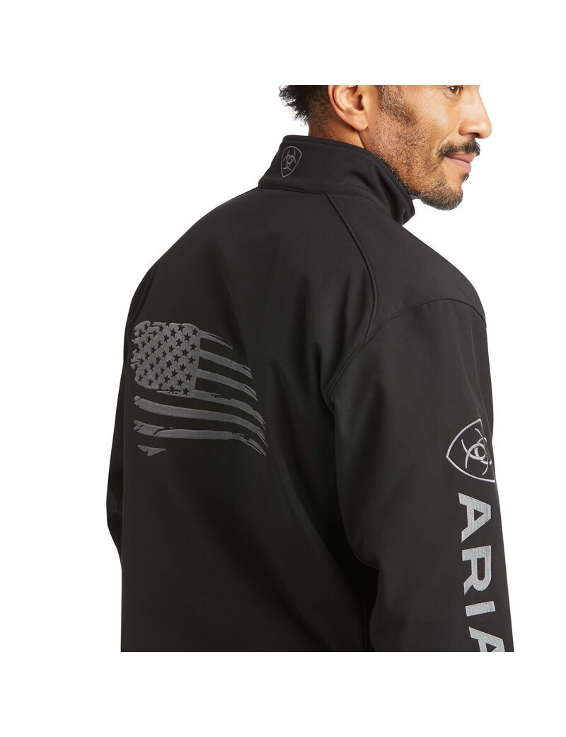 Vestes Ariat Logo 2.0 Patriot Softshell D'eau Resistant Noir | GVG-1583040