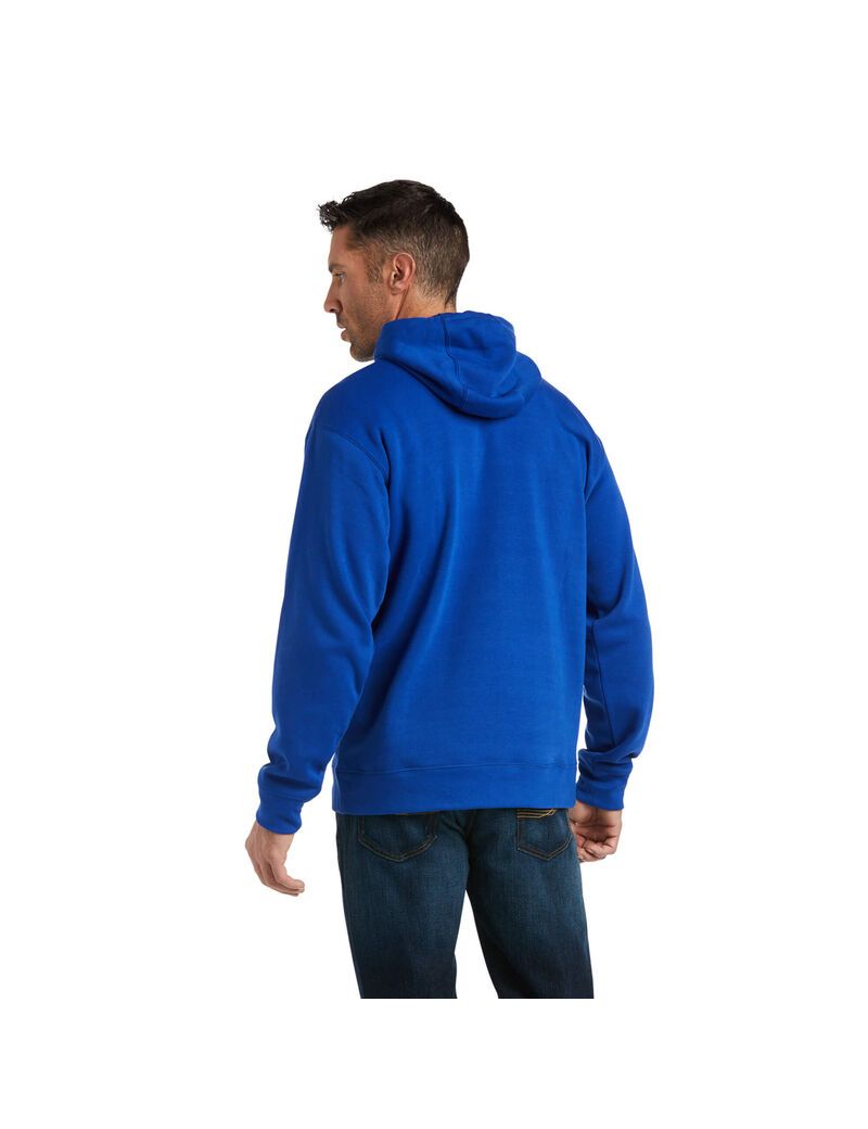 Sweat à Capuche Ariat Basic Sweatshirt Bleu Foncé Grise | ZYI-7894545