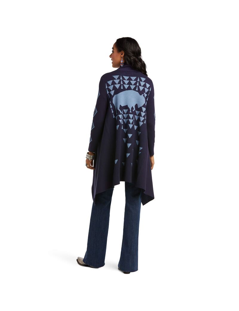 Cardigan Ariat Roaming Bleu Foncé | PHU-6204159