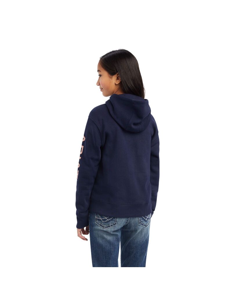 Sweat à Capuche Ariat REAL Arm Logo Bleu Marine | ARX-3106413