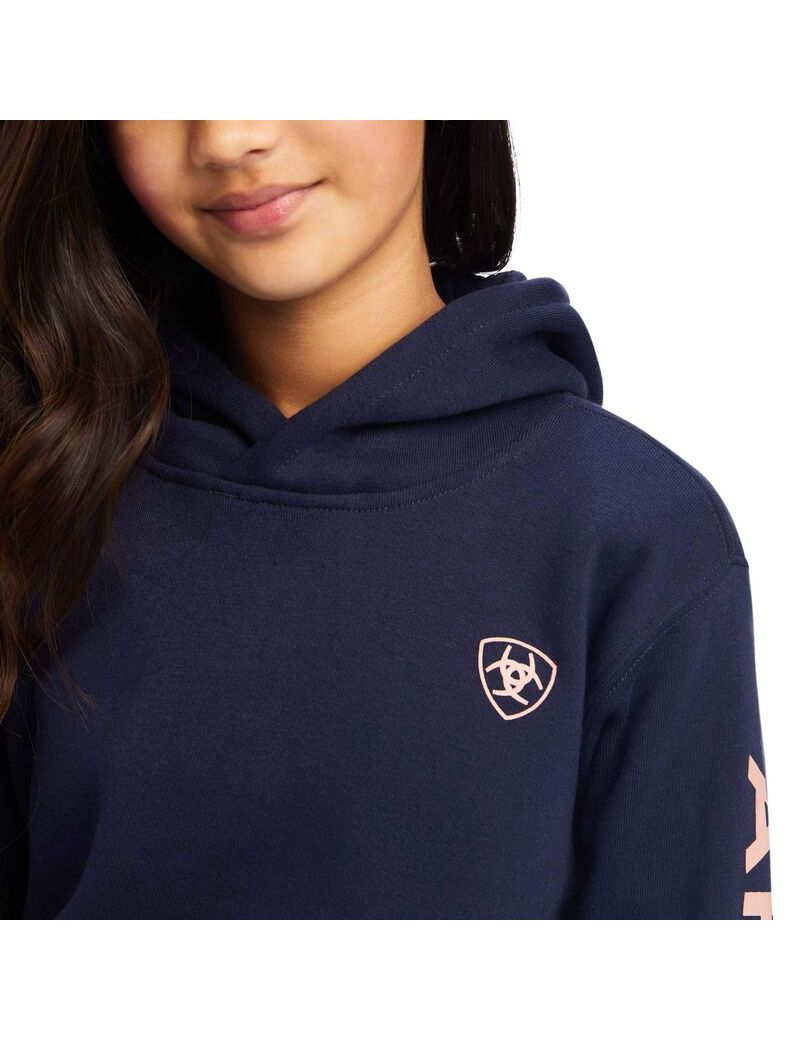 Sweat à Capuche Ariat REAL Arm Logo Bleu Marine | ARX-3106413