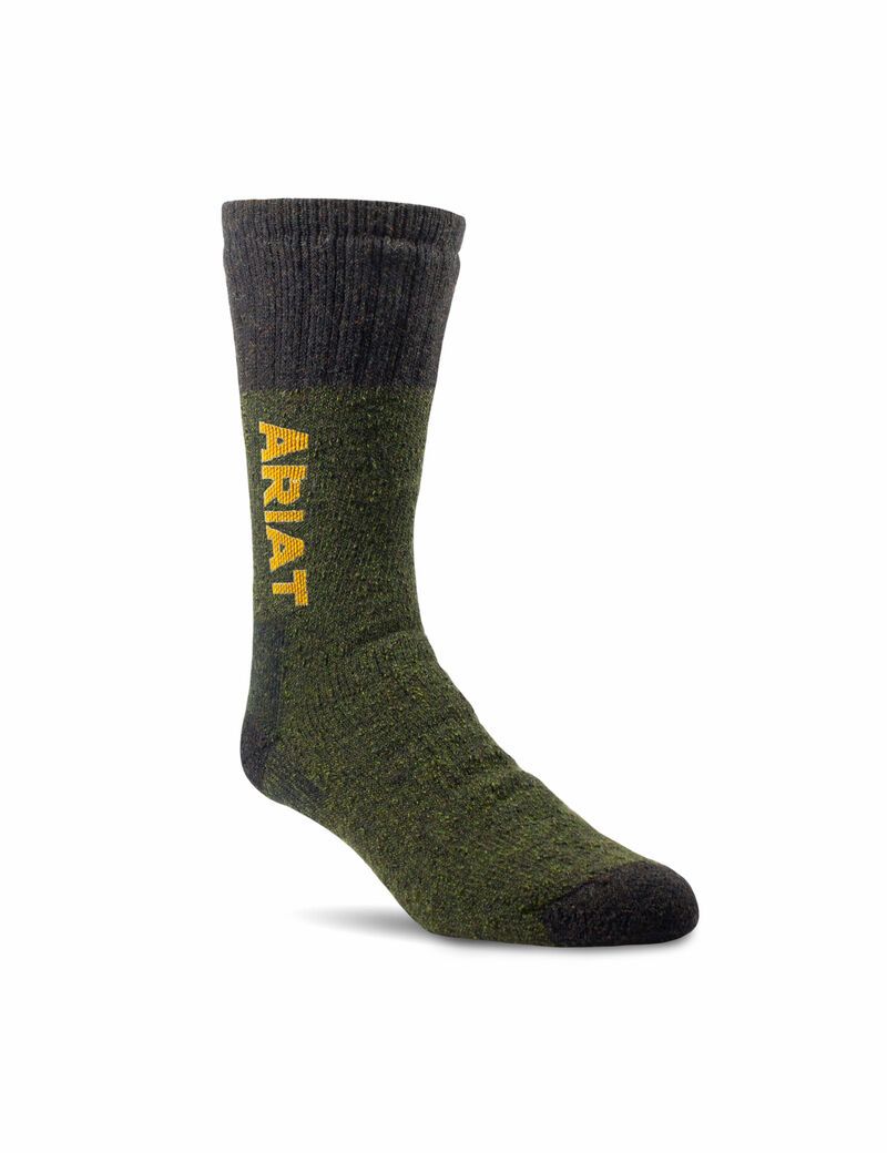 Chaussettes Ariat Marl Thermal Laine Blend Travail 2PCS Vert Olive | TCE-6830144