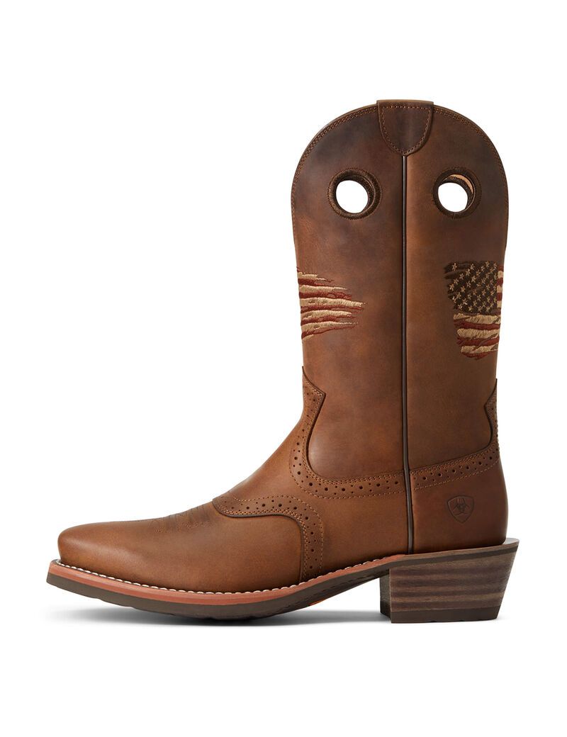 Bottes Western Ariat Roughstock Patriot Marron | ITF-3724151