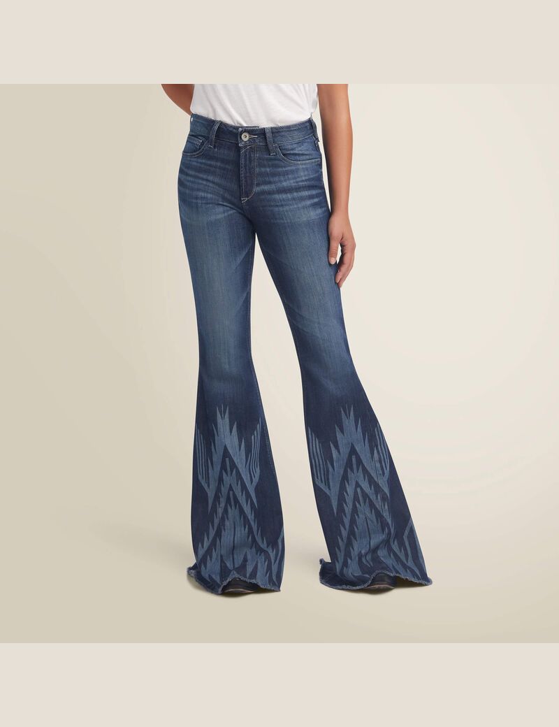 Jean Ariat High Rise Chimayo Extreme Flare Multicolore | DUD-3392181