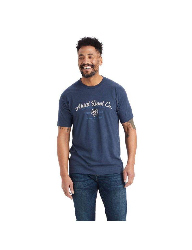 T Shirts Ariat Catégories Crest Bleu Marine | YRQ-6140658