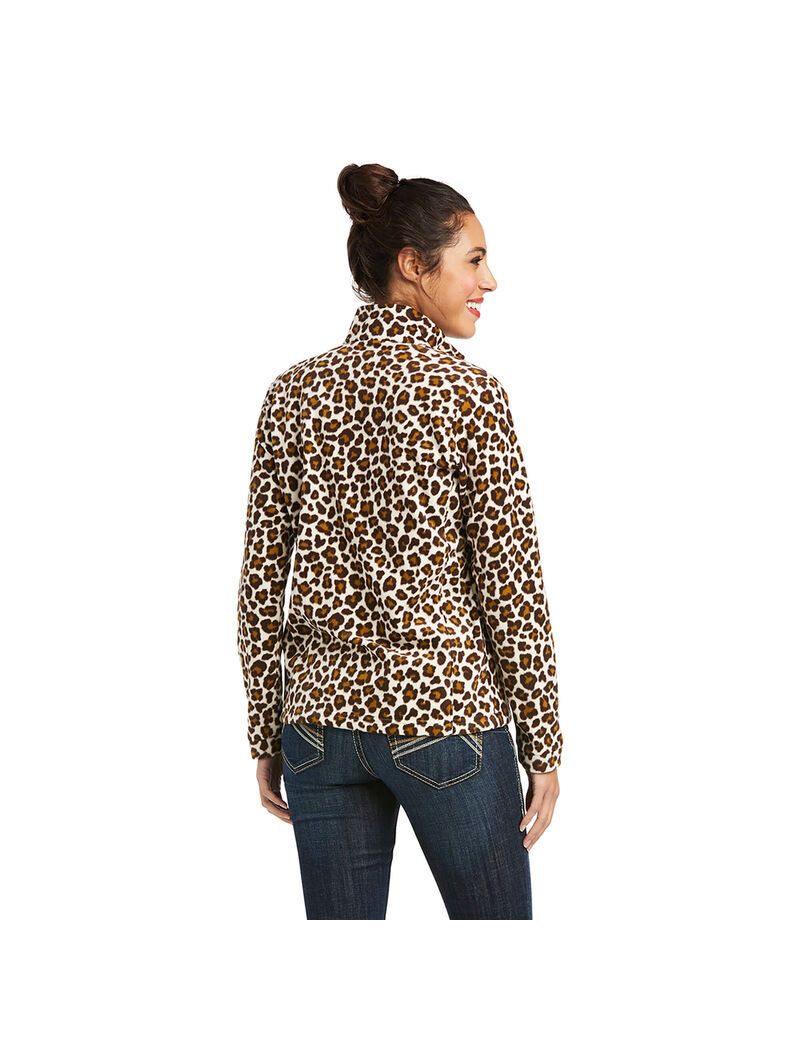 Sweats Ariat Printed Fleece 1/4 Zip Leopard | ARS-7663434