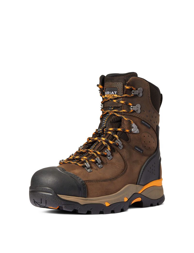 Bottes Imperméables Ariat Endeavor 8' Carbon Embout Travail Chocolat Marron | OBK-4275414