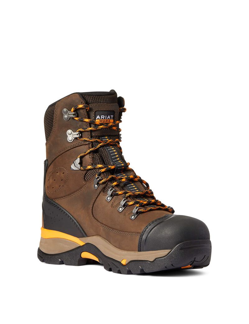 Bottes Imperméables Ariat Endeavor 8' Carbon Embout Travail Chocolat Marron | OBK-4275414