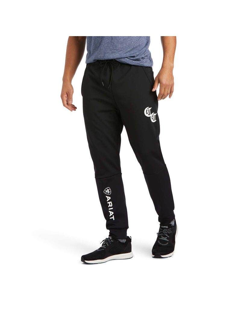 Pantalon Ariat Compton Cowboys Piste Noir | ZRR-0281927