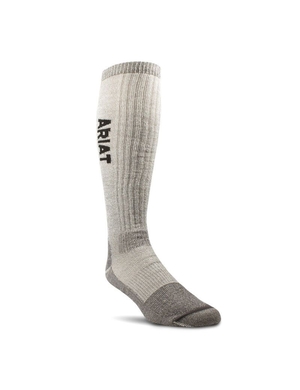 Chaussettes Ariat Midweight Merino Laine Blend Over The Calf Steel Embout Travail Marron | IBL-8223551