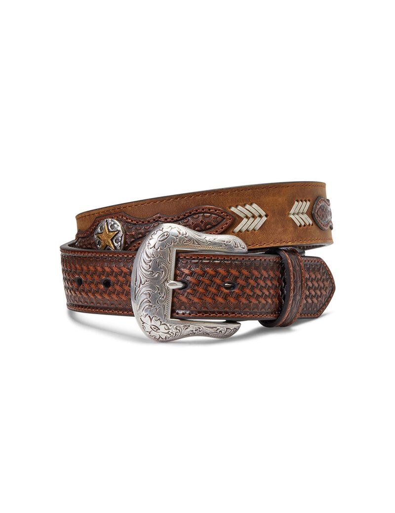 Ceintures Ariat Gold Star Medallion Marron | BDB-6114124