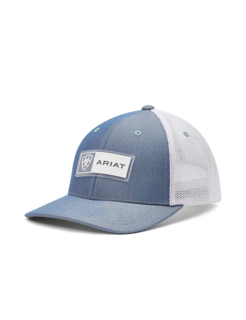 Casquettes Ariat Rectangle Logo Patch Bleu Clair | EWR-4586651