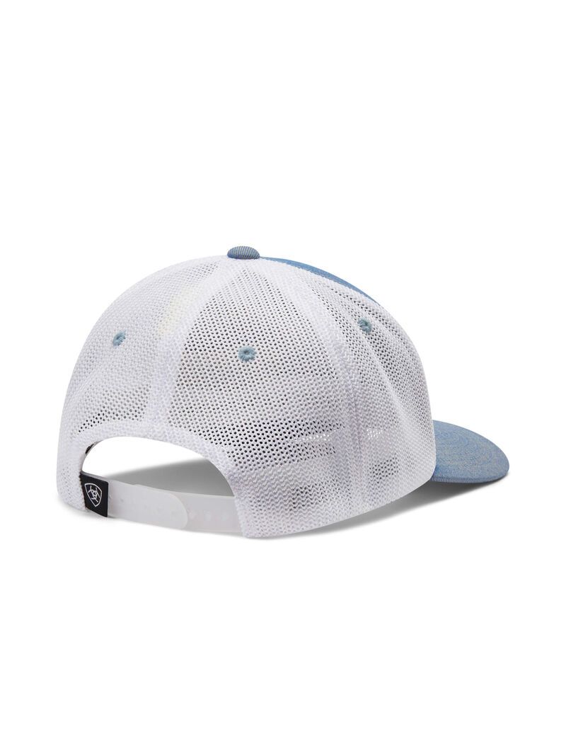 Casquettes Ariat Rectangle Logo Patch Bleu Clair | EWR-4586651