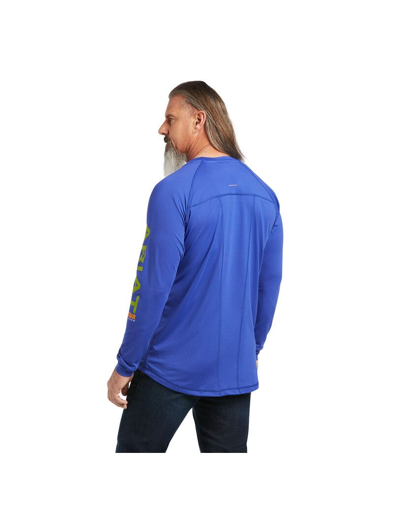 Vêtements De Travail Ariat Rebar Heat Fighter T Shirts Bleu Royal Bleu | JLA-0761664