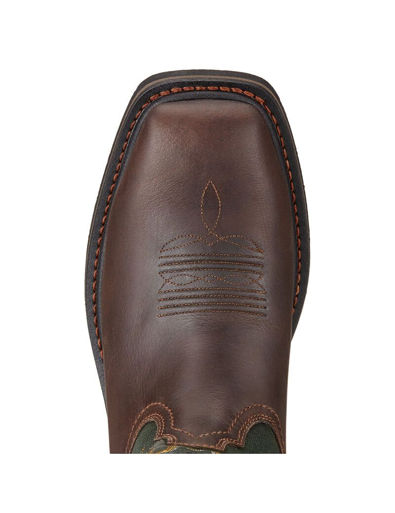 Bottes de Travail Ariat Sierra Larges Square Embout Steel Embout Marron Foncé | BKO-9609260