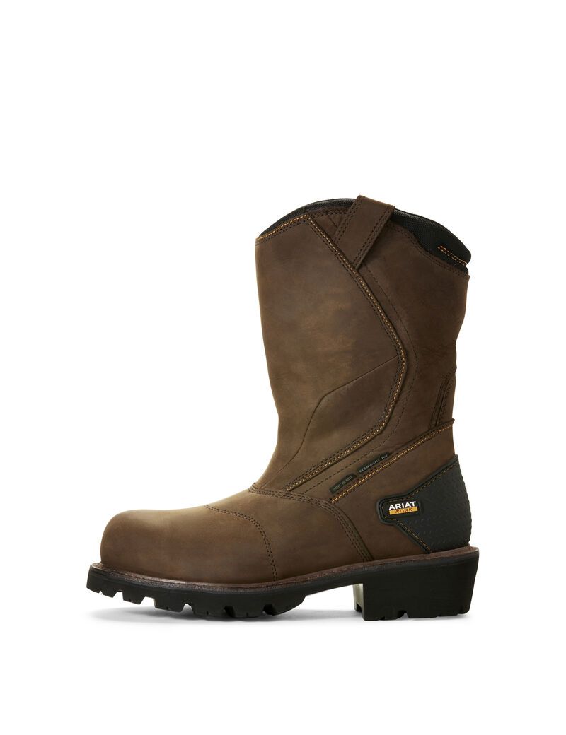 Bottes Imperméables Ariat Powerline 400G 400g Composite Embout Travail Marron | NLY-9594637