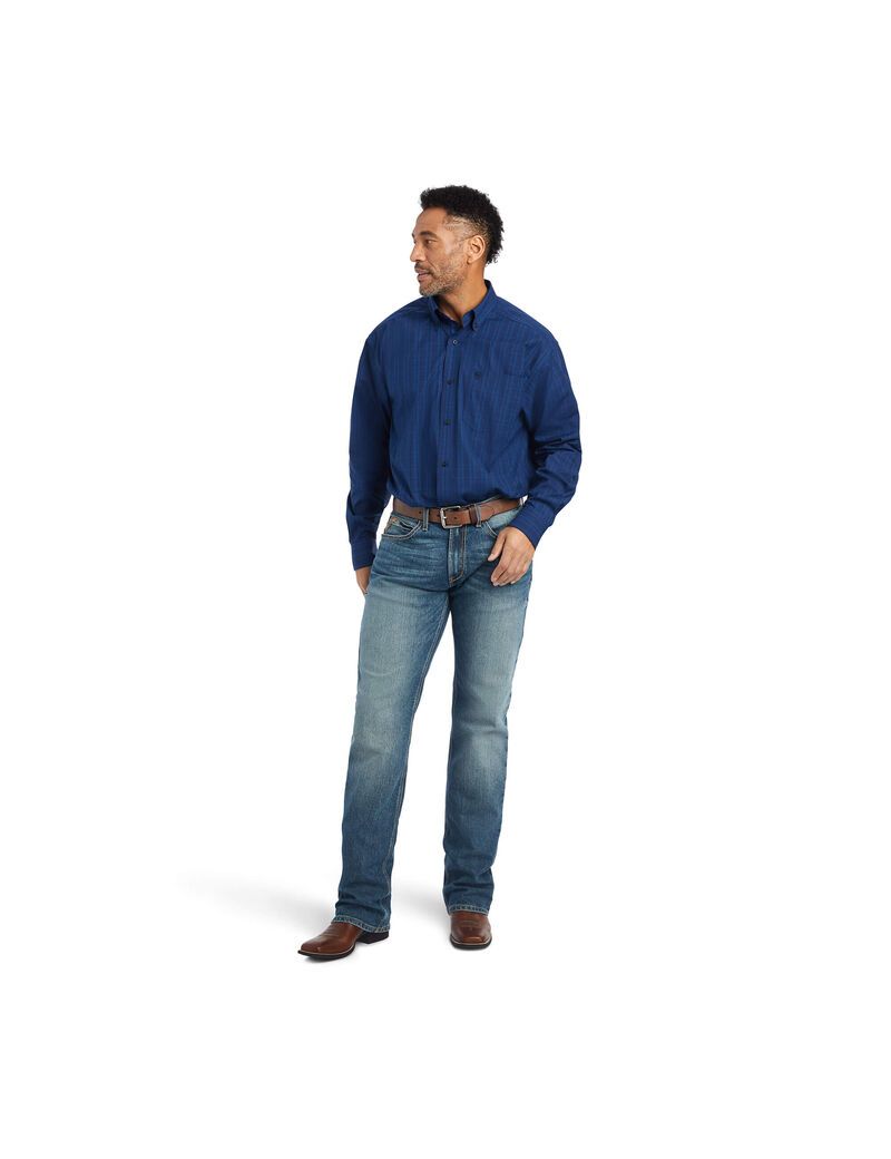 Chemises De Costume Ariat Pro Series Gidion Classiche Fit Bleu Marine | TCL-1917069