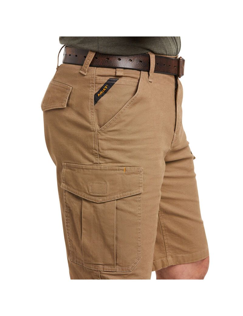 Shorts Ariat Rebar DuraStretch Made Tough Cargo Kaki | XUJ-0832247