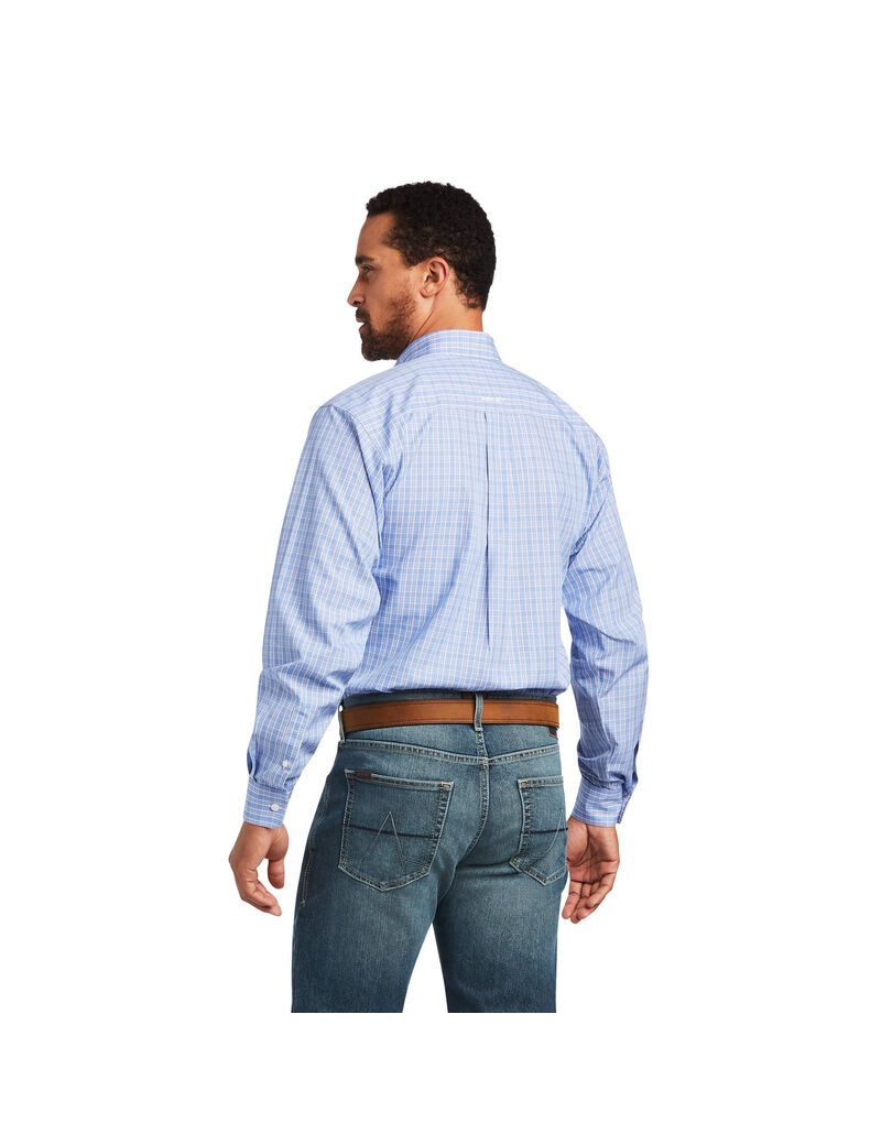 Chemises De Costume Ariat Wrinkle Free Noah Fitted Bleu | TSZ-0157614