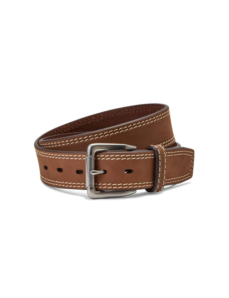 Ceintures Ariat Double Stitch Marron | OVJ-3007537