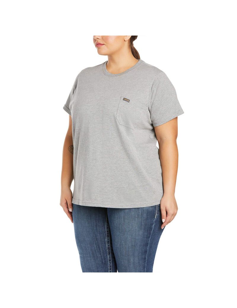 Vêtements De Travail Ariat Rebar Coton Strong T Shirts Grise | QKM-1600311