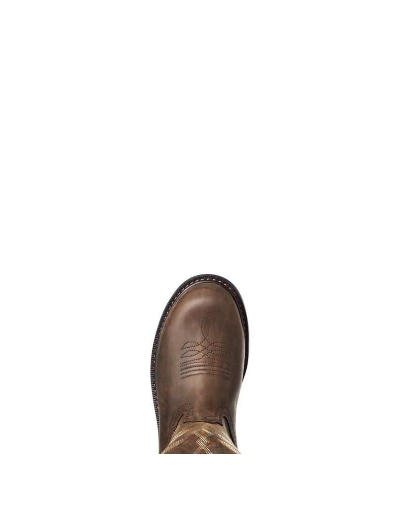 Bottes de Travail Ariat Riveter CSA Imperméables Composite Embout Marron Foncé | ULV-6209935