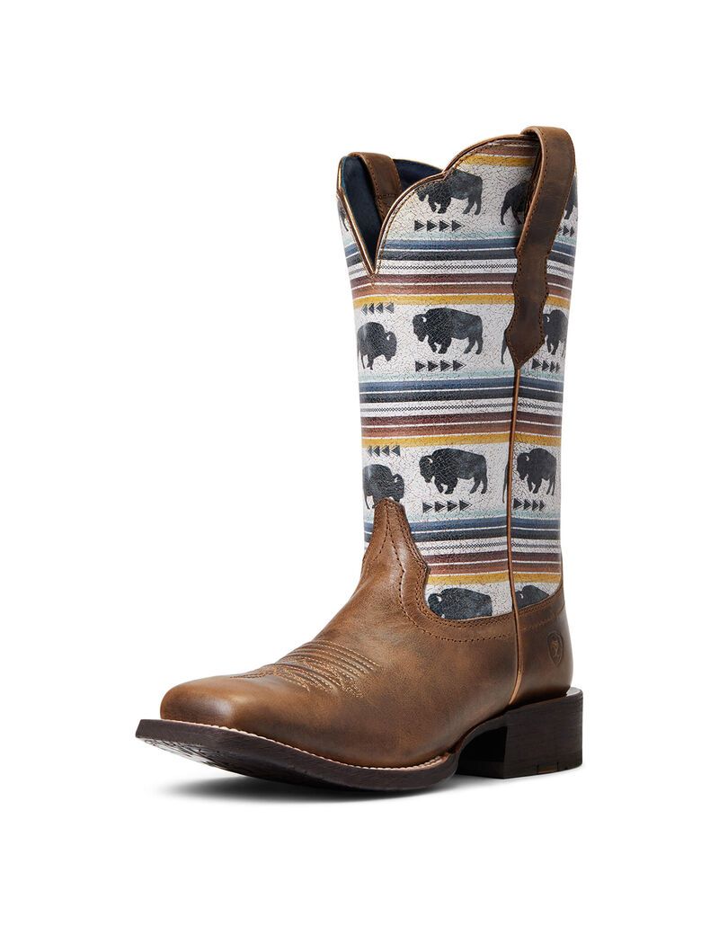 Bottes Western Ariat Circuit Savanna Grise Marron | HEG-4091773