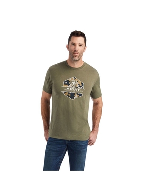 T Shirts Ariat Camo Badge Multicolore | OJG-9221040