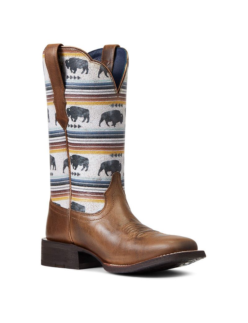 Bottes Western Ariat Circuit Savanna Grise Marron | HEG-4091773