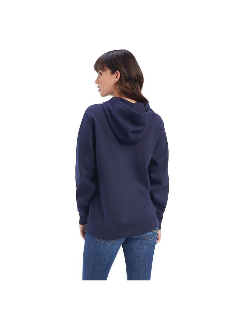 Sweat à Capuche Ariat REAL Shield Logo Bleu Marine | YYY-5534588