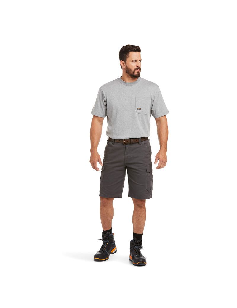 Shorts Ariat Rebar DuraStretch Made Tough Cargo Grise | UUA-7422494