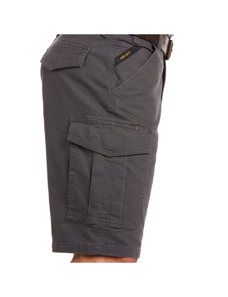 Shorts Ariat Rebar DuraStretch Made Tough Cargo Grise | UUA-7422494