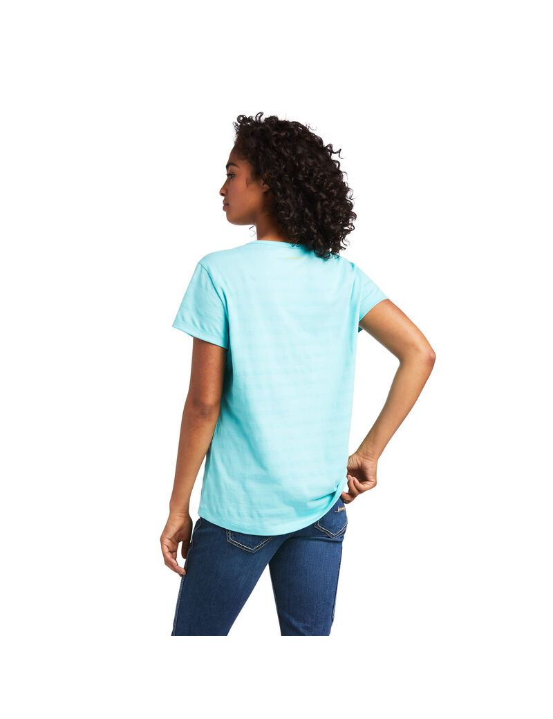 Vêtements De Travail Ariat Rebar Henley T Shirts Turquoise Clair Bleu | LNW-1104331