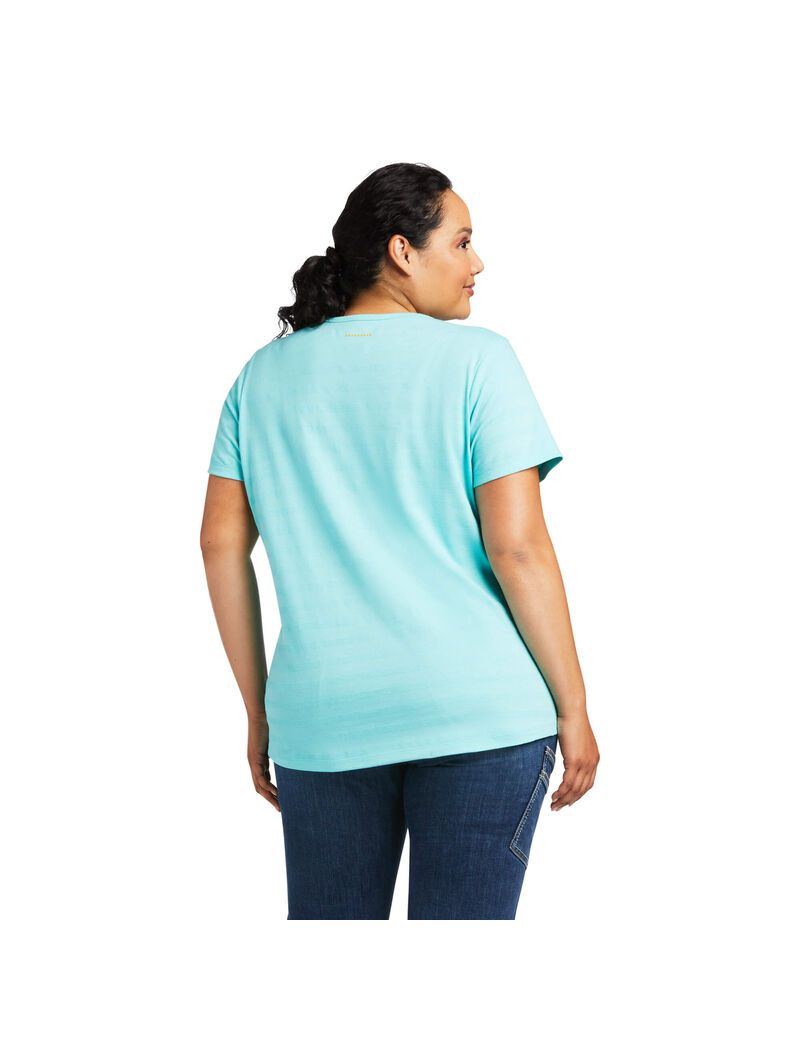 Vêtements De Travail Ariat Rebar Henley T Shirts Turquoise Clair Bleu | LNW-1104331