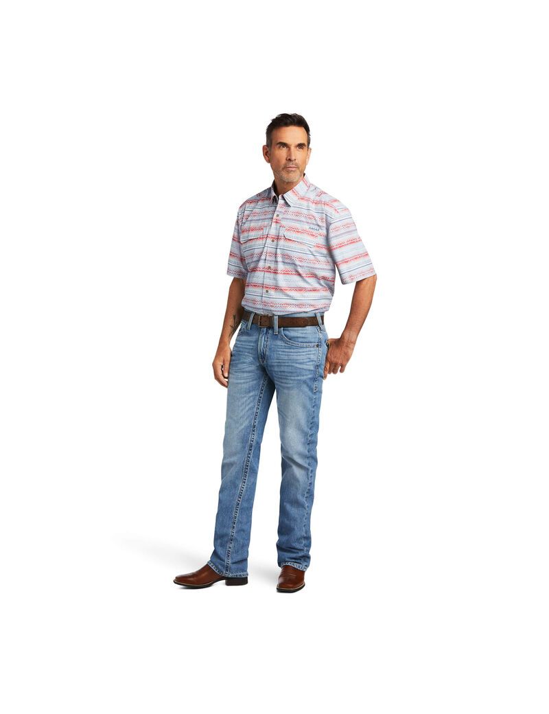 Chemises De Costume Ariat VentTEK Outbound Classiche Fit Bleu | GVR-0558002