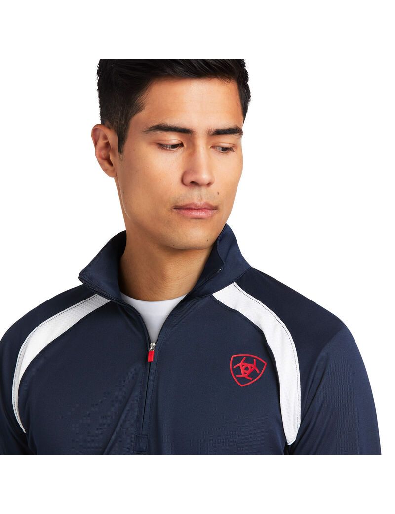 Couches Intermédiaires Ariat Sunstopper Team 1/4 Zip Multicolore | QOD-4013139