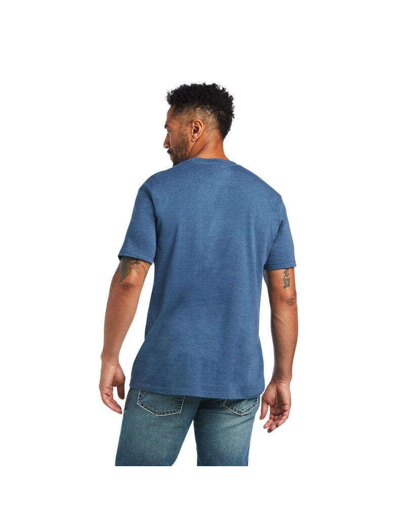 T Shirts Ariat 93 Shield Bleu | YHV-1577909