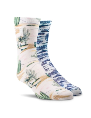 Chaussettes Ariat Arid Landscape Crew 2PCS Vert | BQT-9322736