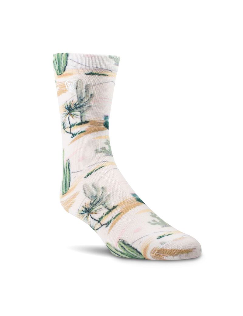 Chaussettes Ariat Arid Landscape Crew 2PCS Vert | BQT-9322736