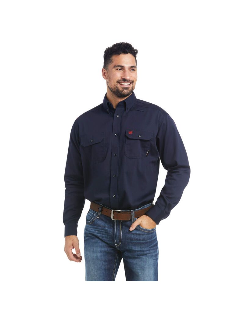 Chemises De Costume Ariat FR Solid Travail Bleu Marine | XRB-9307565